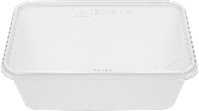 생활미소 다회용 밀폐사각용기 세트 750ml 10개입, 1개, 10세트