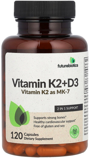 퓨쳐바이오틱스 MK-7 비타민K2+D3 120캡슐, 1개, 120정