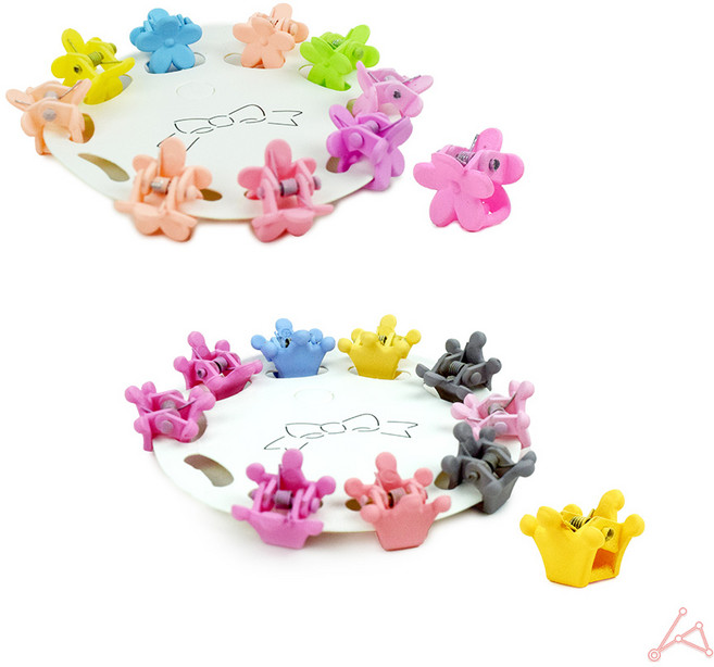 단발 땋은머리 디스코핀 실핀 미니 10p 소형 꽃잎 머리핀 헤어