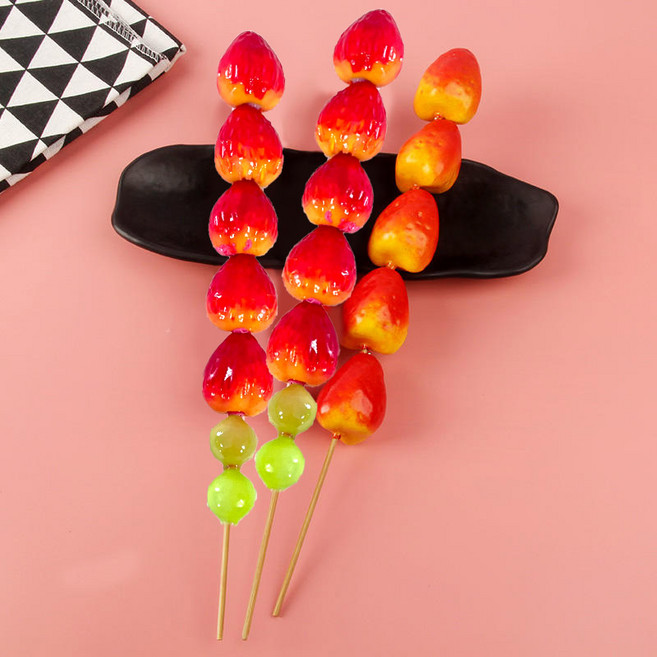 한소픈 딸기 탕후루모형 1P 딸기모형 탕후르만들기 장식모형 과일장식 인테리어 장식품 카페 소품 촬영소품 카페 장식 디스플레이소품