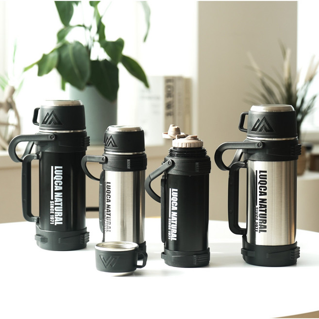 루카 마운틴프로 대용량 보온병 보냉병, 1개, 2L, 스틸 실버