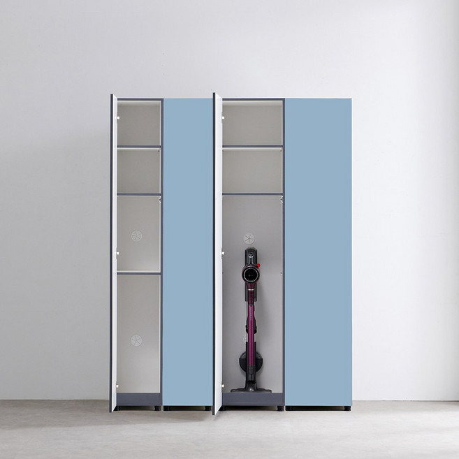 라비올라 슬림 청소기장 주방 거실 다용도 수납장 비스포크 오브제 빌트인 틈새장, 01. 청소기형 300 수납장, 05. 틸블루