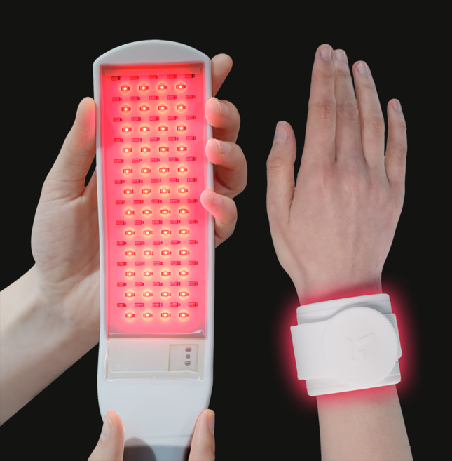 피치텍 손목찜질기 살루스 손목 발목 목 이마 숙면 근적외선 LED, 화이트