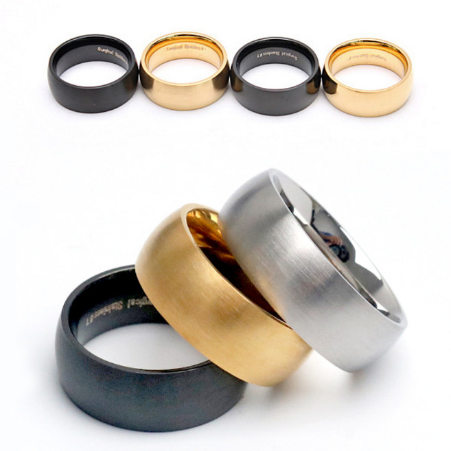 R0226 써지컬스틸 볼륨 라운드 패션 무광 유광 반지 8mm