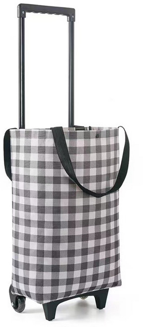 하스몰 휴대용 핸드백 접이식 쇼핑카트 다용도 장바구니, 1개, 체크