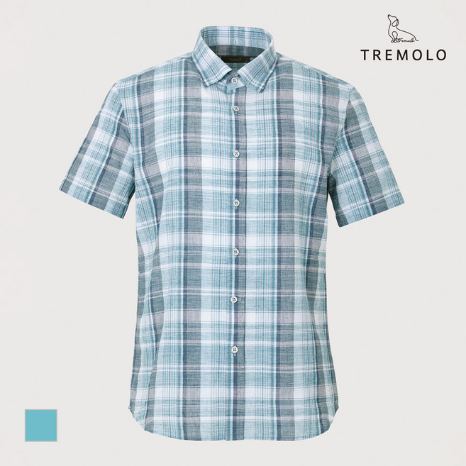 트레몰로 TREMOLO 체크패턴 반소매 남방_TRNNS3M3521
