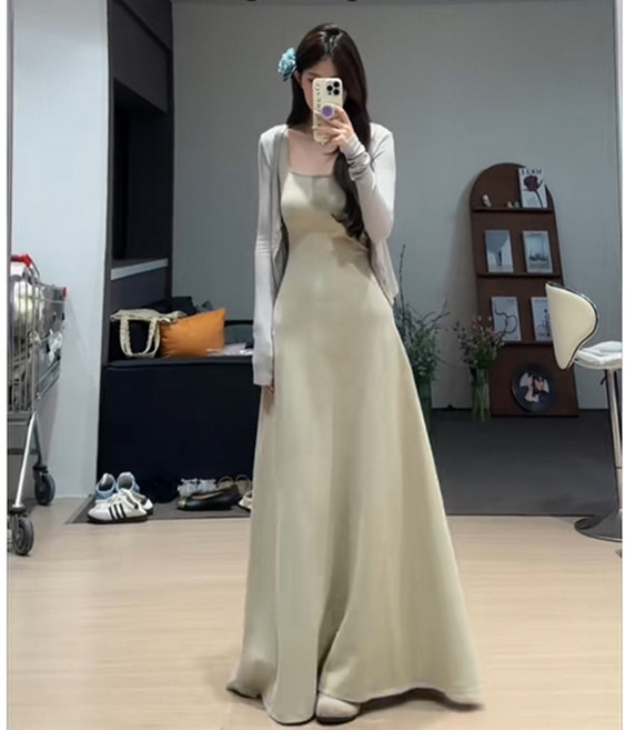 블루 무소매 탱크탑 원피스 여성 여름 해변 휴가 고급스러운 롱 드레스