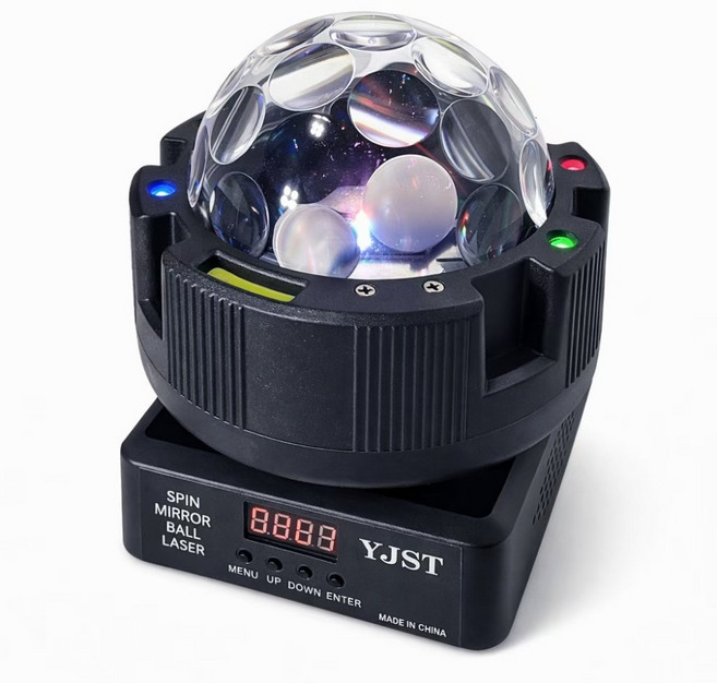 3in1 회전 미러볼 레이저 조명 업소용 가정용 노래방 홈파티 싸이키 스테이지, 1개, 블랙