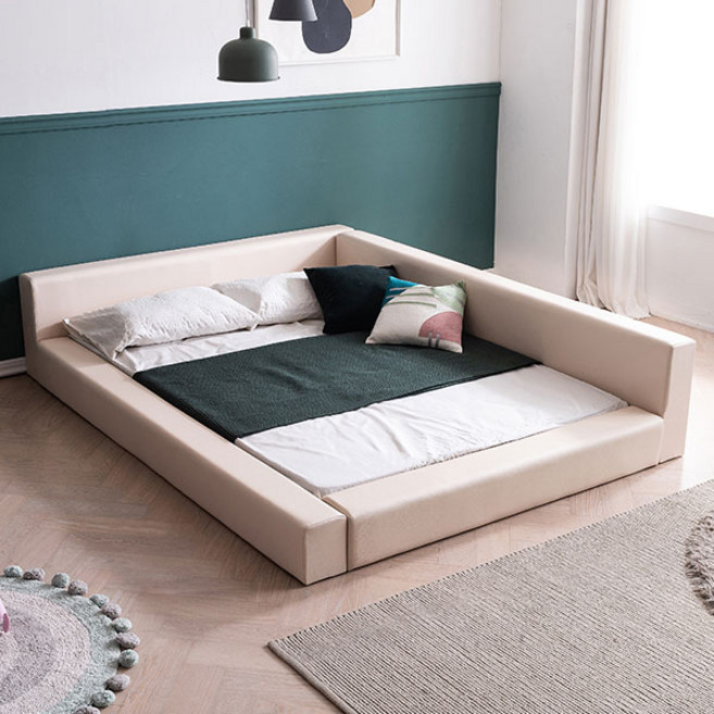 [삼익가구]데니 밸런스 저상형 패밀리 가죽침대 SS Q 가드형 밸런스형, 02.밸런스형_아이보리