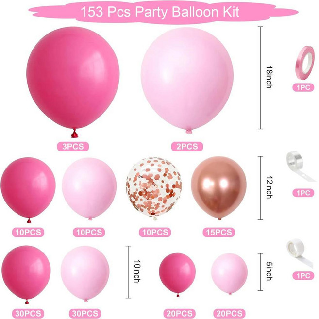 생일 파티 결혼식 발렌타인 데이 장식에 멀티 컬러 라텍스 풍선, 1개, 2. pink rose gold / A. 기타