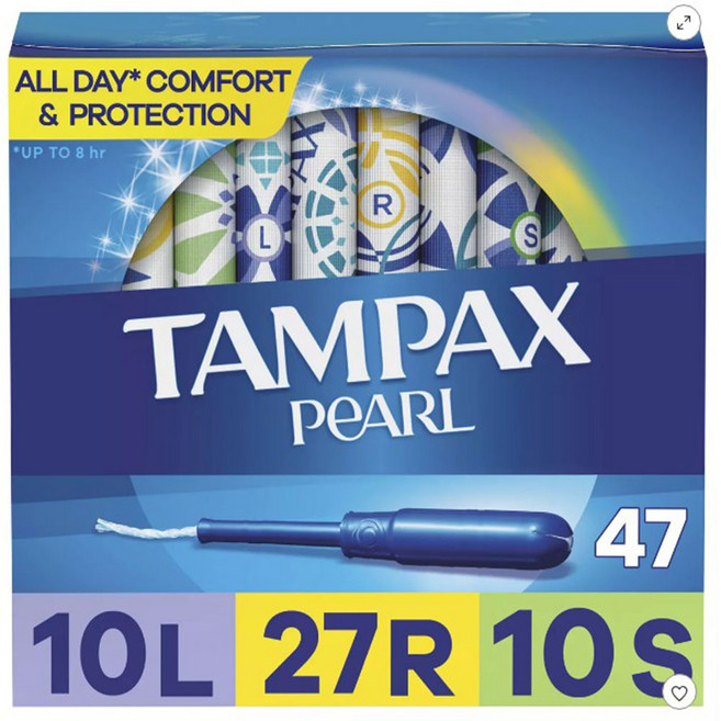 TAMPAX PEARL 라이트+레귤러+슈퍼 47 탐폰, 1개