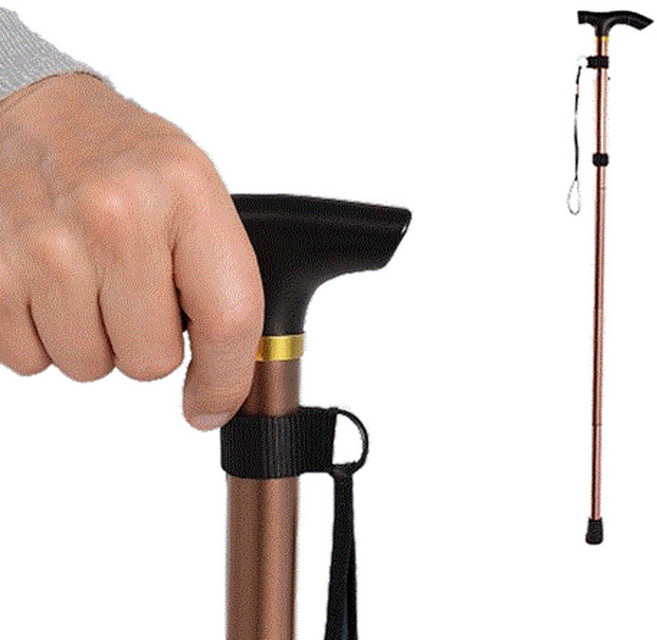 아르바 어르신 의료용 접이식 휴대용 지팡이 1P, 1개, 브라운