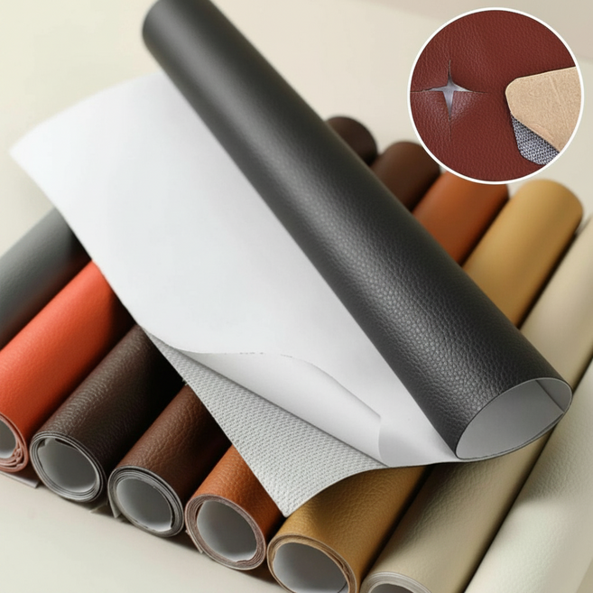 가죽 소파 수리용 가죽 보수 스티커 패치 테이프 의자 리폼 가죽 시트, 딥브라운