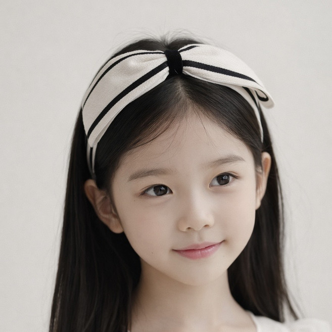 반반하니 깔끔라인 리본 하트 아동 여아 헤어밴드 초등학생 아이 머리띠