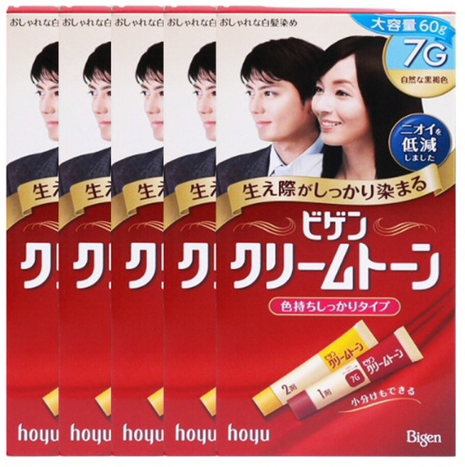 비겐크림톤 염색약 7G 자연흑갈색 60g X 5개