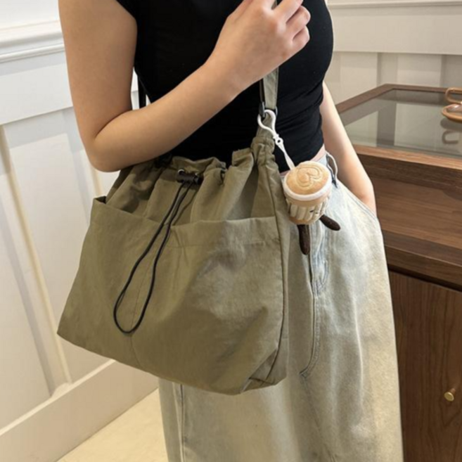 비전베이 데일리 여성 복조리 버킷백 라떼키링