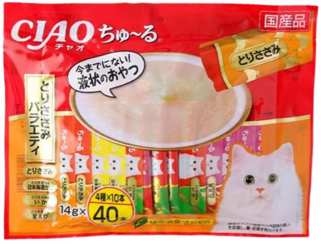 챠오츄르 고양이 버라이어티 짜먹는 간식, 닭가슴살, 560g, 4개