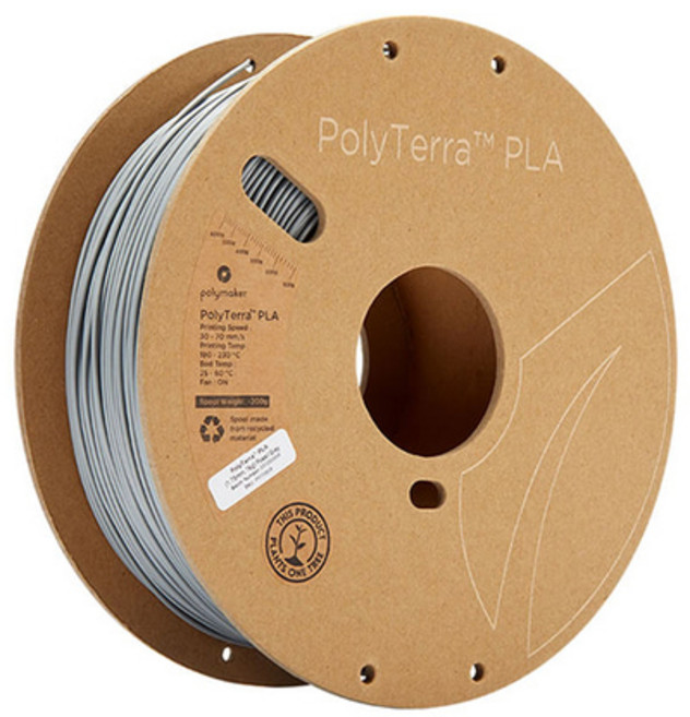Polymaker 3D 프린터 PolyTerra PLA 필라멘트 Grey (1Kg)