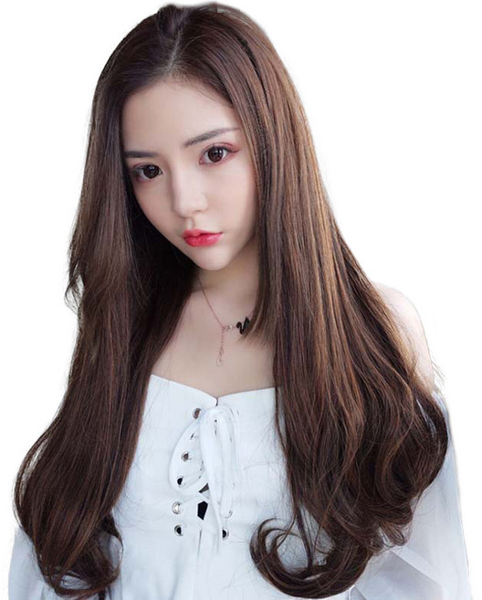 이쁘다샵 가발위드 U형 긴머리 붙임머리 롤컬 반가발, 60cm라이트브라운, 1개