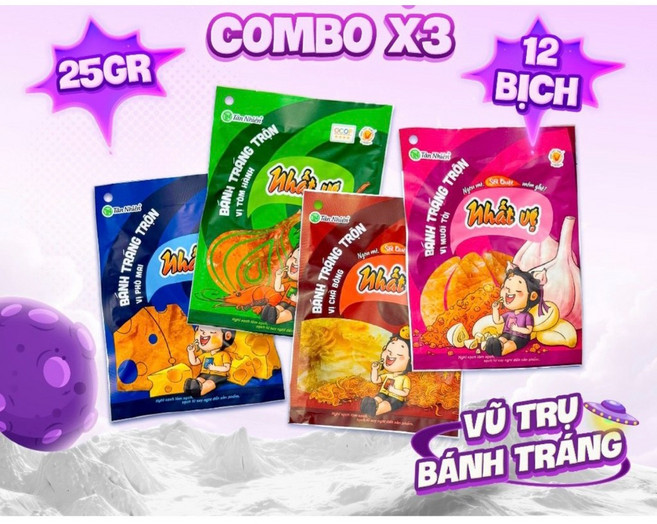 Tân Nhiên 拌米紙 即食薄餅 綜合口味, 1個, 紫色 香蒜薄餅 （20g)