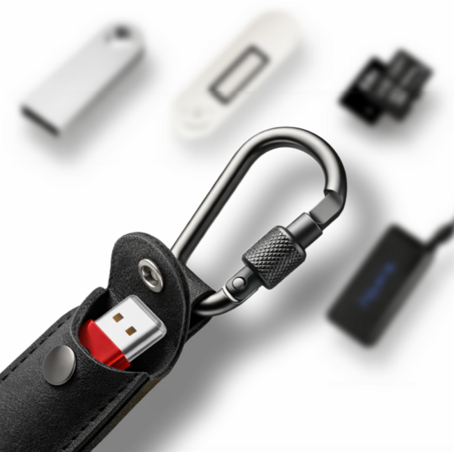 USB 케이스 휴대용 미니 파우치 키링, 1개, 블랙