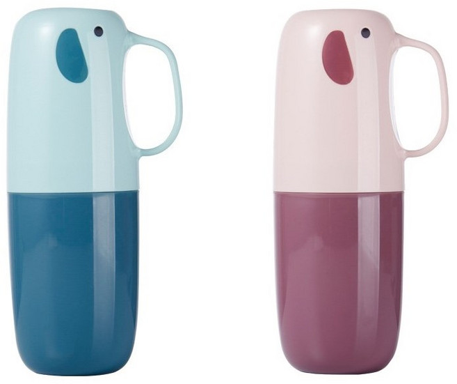 러버드림 1+1 휴대용 코끼리 칫솔통 칫솔케이스 양치컵 양치케이스, 1개, 블루+핑크