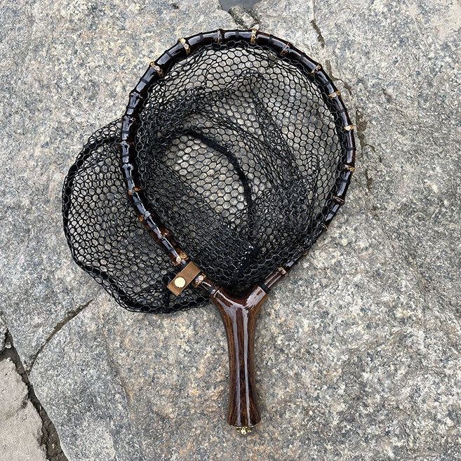 루어낚시 쏘가리 뜰채 소형 랜딩넷 플라이 나무 고급 바다 민물 뜰망 그물, 일자 뜰채