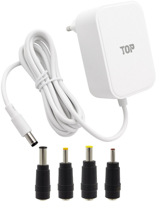 HDTOP DC 12V 3A 어댑터 화이트 1.5M 4종 젠더 HT-AD183, 1개