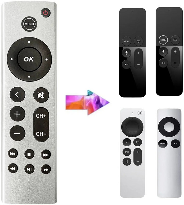 애플 TV용 새로운 리모컨 음성 없음 4K Gen 1 2 3 4 HD A2843 A2737 A2169 A1842 A1625 A1427 A1469 A1378 A1218, 1.remote control, 1개