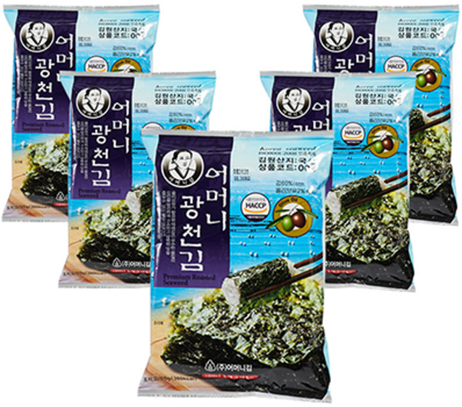 [광천어머니김 본사 발송] (대)전장김, 60g, 5개