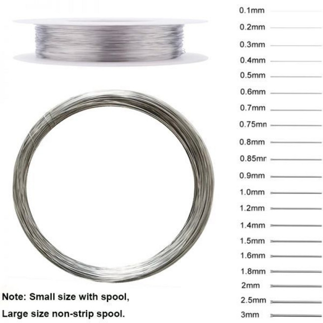 고온 와이어 니크롬 내열성 와이어 범용 지지대 공예 길이 1-3 롤 0.08mm-3.0mm 1/5/10/50m, 02 3Rolls_13 0.5mm - 5m, 1개