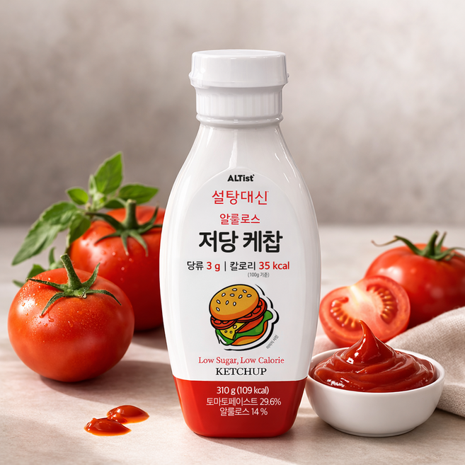 설탕대신 저당 저칼로리 토마토 케찹 소스, 1개, 310g