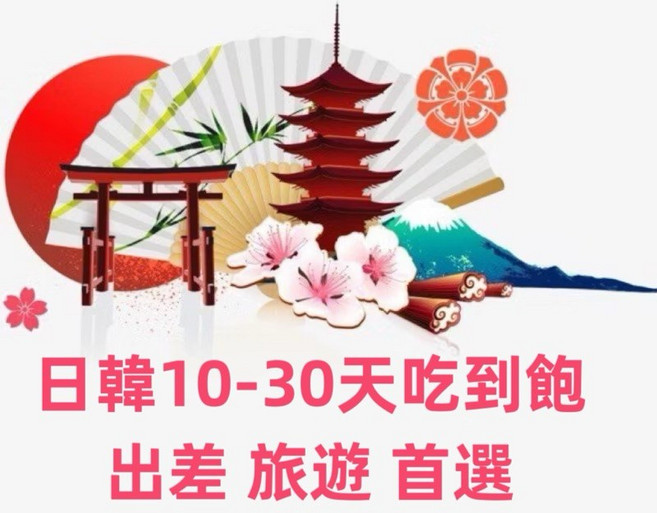 日本韓國上網卡 免設定吃到飽高速網路 國際漫遊SIM卡, 1個, 日韓（12天每日1GB）吃到飽