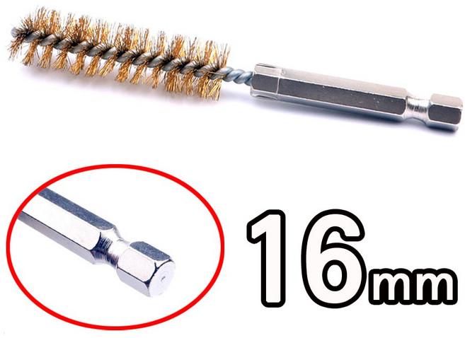 다이몬 드릴용 육각 브러쉬 사이즈 택1 배관 청소 10 13 16 19 25mm 파이프 세척 스텐 신주 연관솔 병솔 드릴 브러시 철솔 신주솔 스덴솔 스텐솔, 1개