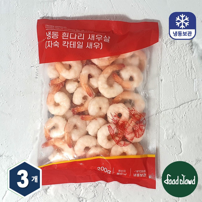 냉동 자숙 칵테일새우 200g (71/90), 3개