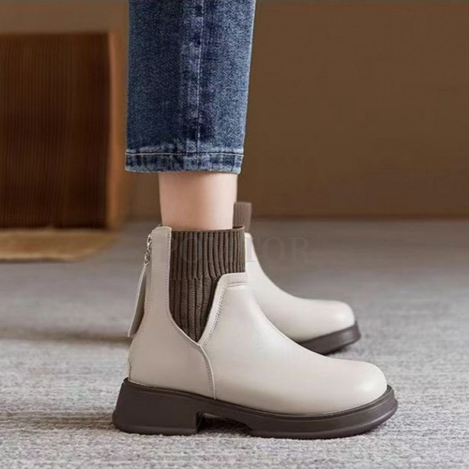 POMTOR 여성 패션화 발편한 구두 가을 키 높이 앵클 부츠 3CM