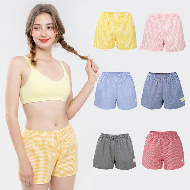 국내생산 면100% 여성전용 질염예방 트렁크 팬티 4계절 홈웨어 잠옷대용