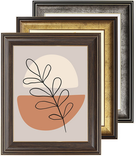 엔틱 클래식 라인 액자 가족사진 포스터 보석 십자수 퍼즐 결혼식 본식 웨딩 고급 사진 액자, 1개, 골드