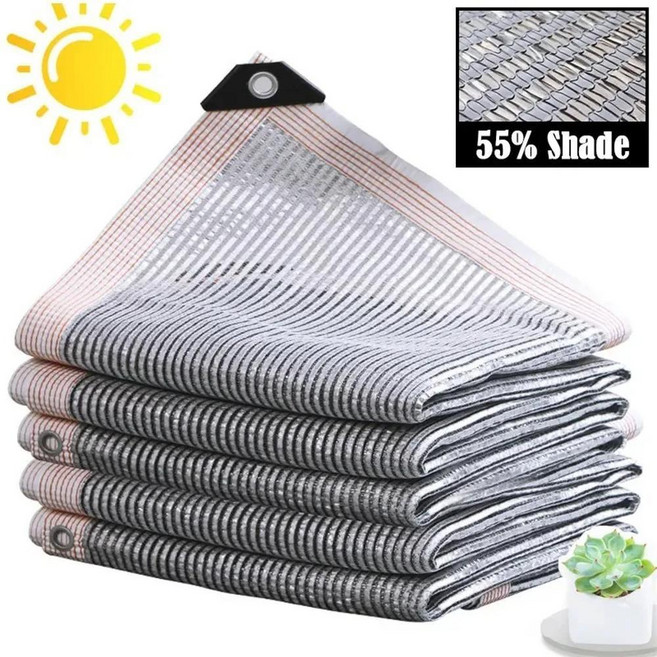 야외용 자외선 차단 알루미늄 호일 차양 쉐이드 그물 가제보 캐노피 다육 식물 커버 햇빛가리개, 3mx3m, 1. 55 Percent, 1개