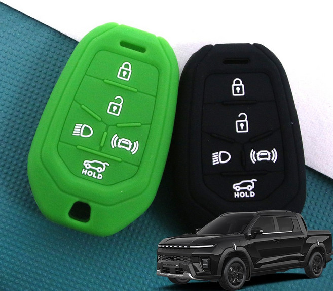 2006 무쏘 Q300 EV 전기차 호환용품 실리콘 키케이스 악세사리, 블랙