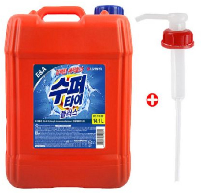 수퍼타이 액체세제 일반드럼겸용 14L + 이지전용펌프, 1