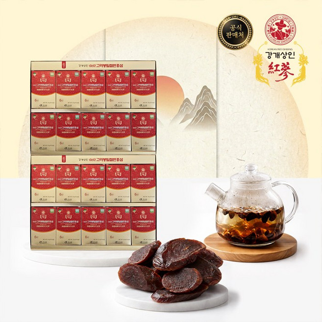 강개상인 6년근 홍삼절편(20g x 20입) 꿀에 절인 홍삼 봉밀절편 간식, 1