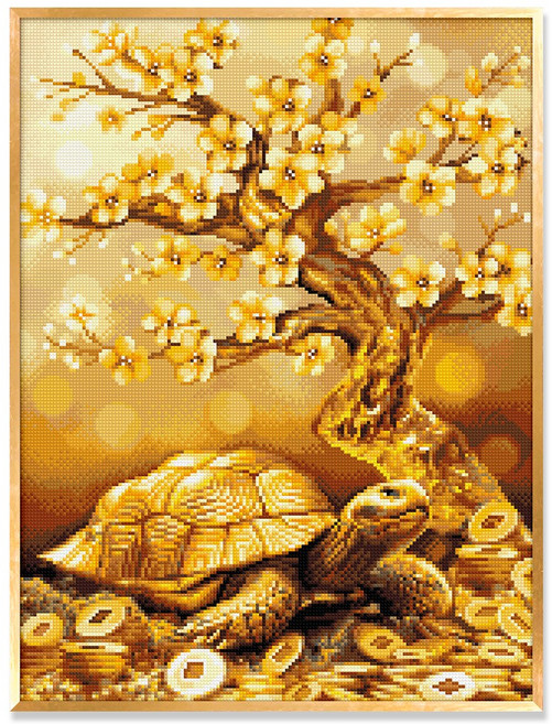 블링블링 알루미늄 액자형 보석십자수 (AB+원형) 60x45cm, BL3D-1206 (재물거북이), 1세트