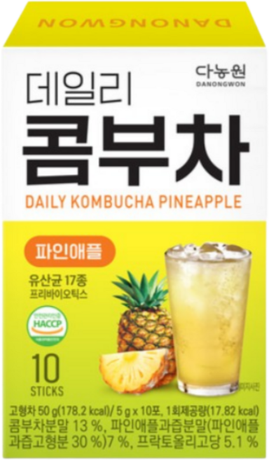 다농원 데일리 콤부차 파인애플, 5g, 3개, 10개입