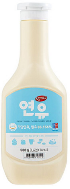 리치스 연유 500g 팥빙수 재료 아이들 간식 먹거리, 1개