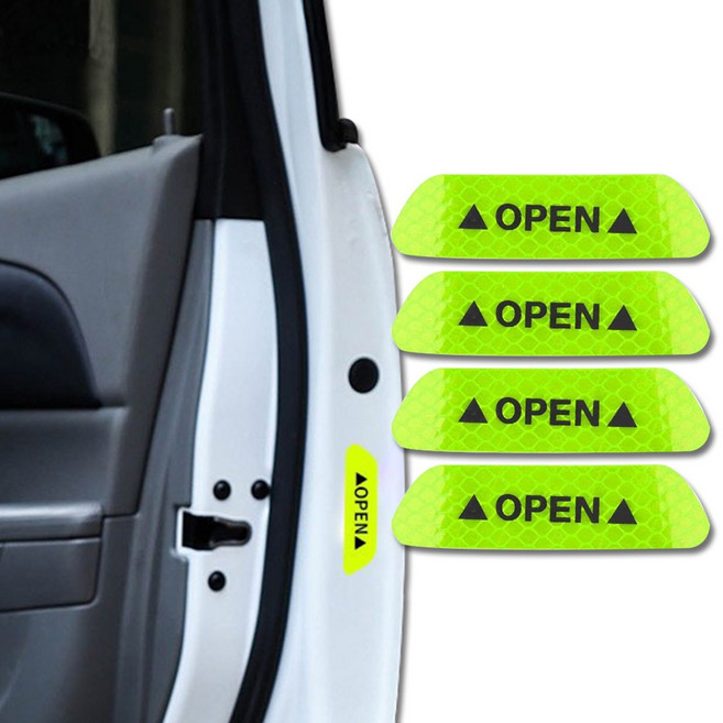 심플리프 차량용 야간반사스티커, 4개, 형광