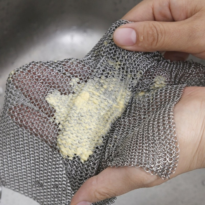 316 스텐링 수세미 미세 체인 주방 탄냄비세척 설거지 반영구 철수세미 스테인리스, 1개, 스몰(10X10cm)