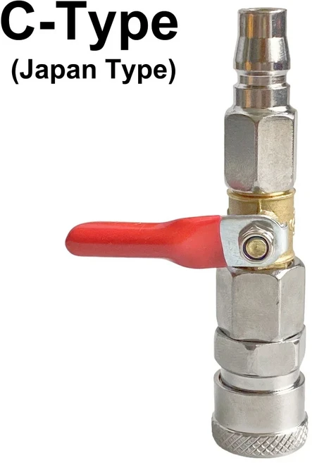 공압 스위치 밸브 C-Janpan 타입 및 유럽 에어 컴프레서 & 건 온/오프 퀵 커넥트 피팅 커플러, 01 C Type Japan