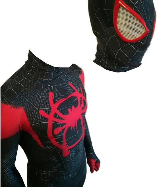 최신 스파이더 맨 마일즈 모랄레스 코스프레 의상 3D 구절에 인쇄 슈퍼 히어로 할로윈 Zentai Bodysuit for