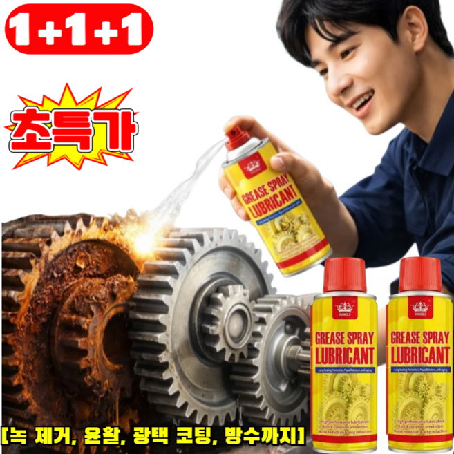 [강력한 4-in-1 효과] 녹 제거 윤활 광택 코팅 방수까지!즉시 녹 제거 클리닝 스프레이 강력 스테인리스강 녹 제거제 모든 소재의 녹제거제, (1+1)450ml*2